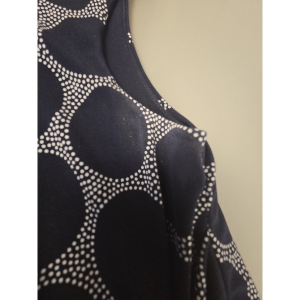 Lauren Ralph Lauren Navy Blue & White Print Dress Sz 12 Lined - Picture 7 of 10